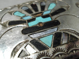 Noteworthy Vintage Native American Navajo Turquoise Sterling Silver Buckle Old-Nativo Arts