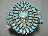 Authentic Vintage Native American Navajo Larry Moses Begay Turquoise Sterling Silver Bracelet-Nativo Arts