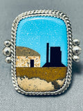 Top Five Inlayers Native American Navajo Turquoise Sterling Silver Monument Valley Ring-Nativo Arts