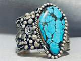 Two Technique Vintage Native American Navajo Turquoise Sterling Silver Bracelet-Nativo Arts