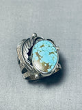 Marvelous Native American Navajo 8 Turquoise Sterling Silver Ring-Nativo Arts