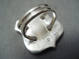 Spectacular Navajo Jet Sterling Silver Rt. 66 Ring Native American-Nativo Arts