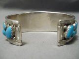 Amazing Tommy David Vintage Native American Navajo Sky Blue Turquoise Sterling Silver Bracelet-Nativo Arts