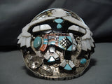 Opulent Vintage Native American Zuni Kendalll Shebola Turquoise Sterling Silver Dancer Bracelet-Nativo Arts