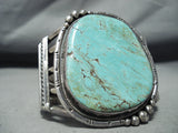 Grand Vintage Native American Navajo Royston Turquoise Sterling Silver Bracelet Old Cuff-Nativo Arts