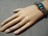 Marvelous Vintage Native American Navajo Kingman Turquoise Sterling Silver Bracelet Old-Nativo Arts