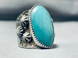Stunning Native American Navajo Turquoise Sterling Silver Ring-Nativo Arts