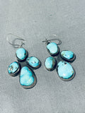 Turquoise Cross Vintage Native American Navajo Sterling Silver Earrings-Nativo Arts