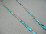 Very Rare Native American Navajo Turquoise Sterling Silver Rosary Christian Necklace-Nativo Arts