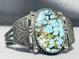 Early Very Rare Vintage Native American Navajo #8 Turquoise Sterling Silver Bracelet-Nativo Arts