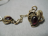 Wonderful Vintage Navajo Garnet Gold Slave Bracelet Native American-Nativo Arts