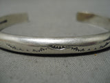 Thick Hand Tooled Vintage Native American Navajo Sterling Silver Bracelet-Nativo Arts