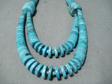 Striking Santo Domingo Turquoise Sterling Silver Necklace Native American-Nativo Arts