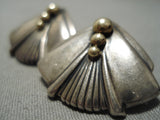 Native American Exceptional Vintage Cherokee 18k Gold David Dean Sterling Silver Earrings-Nativo Arts
