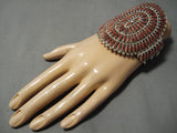 Huge Navajo Coral Sterling Silver Native American Bracelet Cuff-Nativo Arts