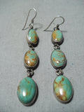 Dynamic Vintage Native American Navajo Royston Turquoise Sterling Silver Earrings Old-Nativo Arts