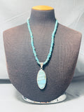 Signed Native American Navajo 8 Turquoise Sterling Silver Necklace-Nativo Arts