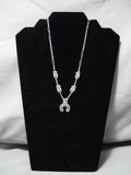 Exquisite Vintage Native American Zuni Snake Eyes Turquoise Sterling Silver Necklace-Nativo Arts