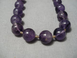 Native American One Of The Best Vintage Santo Domingo Amethyst Sterling Silver Tubule Necklace-Nativo Arts