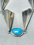 One Of The Most Skilled Ever Vintage Native American Navajo Turquoise Sterling Silver Necklace-Nativo Arts