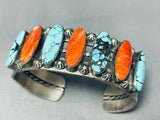 One Of The Best Vintage Native American Navajo Turquoise Shell Sterling Silver Bracelet-Nativo Arts