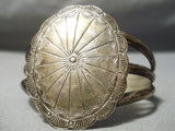 Authentic Patina Vintage Native American Navajo Lee Family Sterling Silver Shield Bracelet Old-Nativo Arts