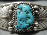 Amazing Vintage Zuni Native American Bernadette Eustace Turquoise Bracelet-Nativo Arts