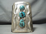 One Of The Biggest Ever Vintage Native American Navajo Turquoise Sterling Silver Ketoh Bracelet-Nativo Arts