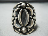 Native American Important Vintage Darryl Becenti Sterling Silver Repoussed Ring-Nativo Arts