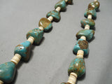 Native American Heavy Chunky 250 Gram Vintage Santo Domingo Turquoise Sterling Silver Necklace-Nativo Arts