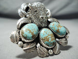 Biggest Native American #8 Turquoise Buffalo Sterling Silver Ring-Nativo Arts