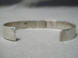 Incredible Vintage Native American Navajo Geometric Water Wave Sterling Silver Bracelet-Nativo Arts