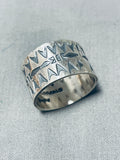 Sensational San Felipe Sterling Silver Ring Signed-Nativo Arts