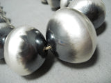 Huge Hand Forged Sterling Silver Vintage Native American Navajo Necklace-Nativo Arts