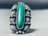 Magnificent Best Vintage Native American Navajo Malachite Sterling Silver Ring-Nativo Arts