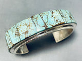 Best Native American Navajo Signed #8 Turquoise Inlay Sterling Silver Bracelet-Nativo Arts