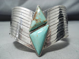 Spectacular Vintage Native American Navajo Royston Turquoise Sterling Silver Bracelet Old-Nativo Arts