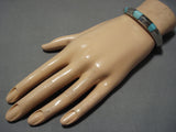 Impressive Vintage Native American Navajo Turquoise Sterling Silver Bracelet Cuff-Nativo Arts