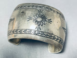 Outstanding Vintage Native American Navajo Sterling Silver Huge Bracelet-Nativo Arts
