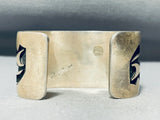 Rare Vintage Native American Hopi Hand Carved Sterling Silver Bracelet Cuff-Nativo Arts