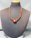Native American Brilliant Vintage Santo Domingo Spiny Oyster Sterling Silver Necklace-Nativo Arts