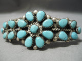 Quality Vintage Native American Navajo Tears Of Joy Turquoise Sterling Silver Bracelet Old-Nativo Arts