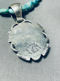 Joseph Paul White Buffalo Turquoise Native American Navajo Sterling Silver Necklace-Nativo Arts