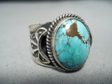 Signed Vintage Native American Navajo Red Mountain Turquoise Sterling Silver Ring-Nativo Arts
