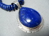Extraordinary Navajo Lapis Sterling Silver Necklace Native American-Nativo Arts