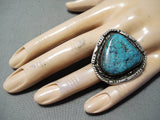 Remarkable Hopi Native American Kingman Turquoise Sterling Silver Ring-Nativo Arts