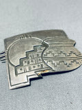 Best Vintage New Mexico Theme Native American Navajo Sterling Silver Pin!-Nativo Arts