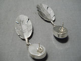 Feather Genius Navajo Lapis Sterling Silver Earrings Native American-Nativo Arts