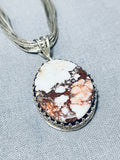 Tremendous Vintage Native American Navajo Wildhorse Turquoise Sterling Silver Necklace-Nativo Arts