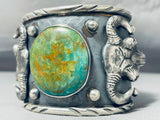 140 Gram Monster Native American Green Turquoise Sterling Silver Bracelet-Nativo Arts